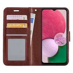 Foto van Basey samsung galaxy a13 5g hoesje book case kunstleer cover hoes - bruin