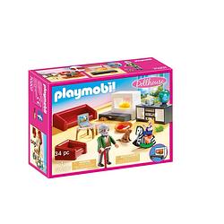 Foto van Playmobil dollhouse huiskamer met open haard 70207