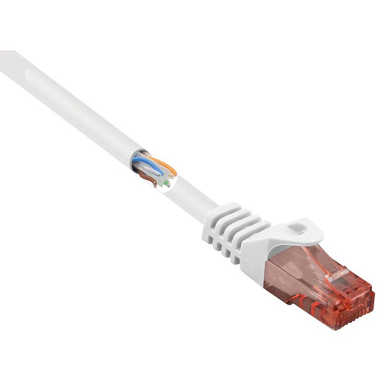 Foto van Renkforce rf-5043886 rj45 netwerkkabel, patchkabel cat 6 u/utp 1.00 m wit snagless, halogeenvrij 1 stuk(s)