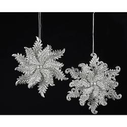 Foto van Kurt s. adler - snowflake acrylic silver 4.75 inch