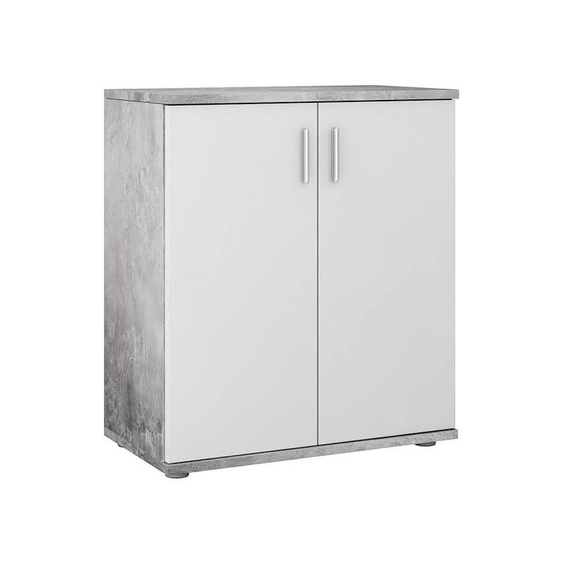 Foto van Meubella - dressoir albury - grijs - wit - 60 cm