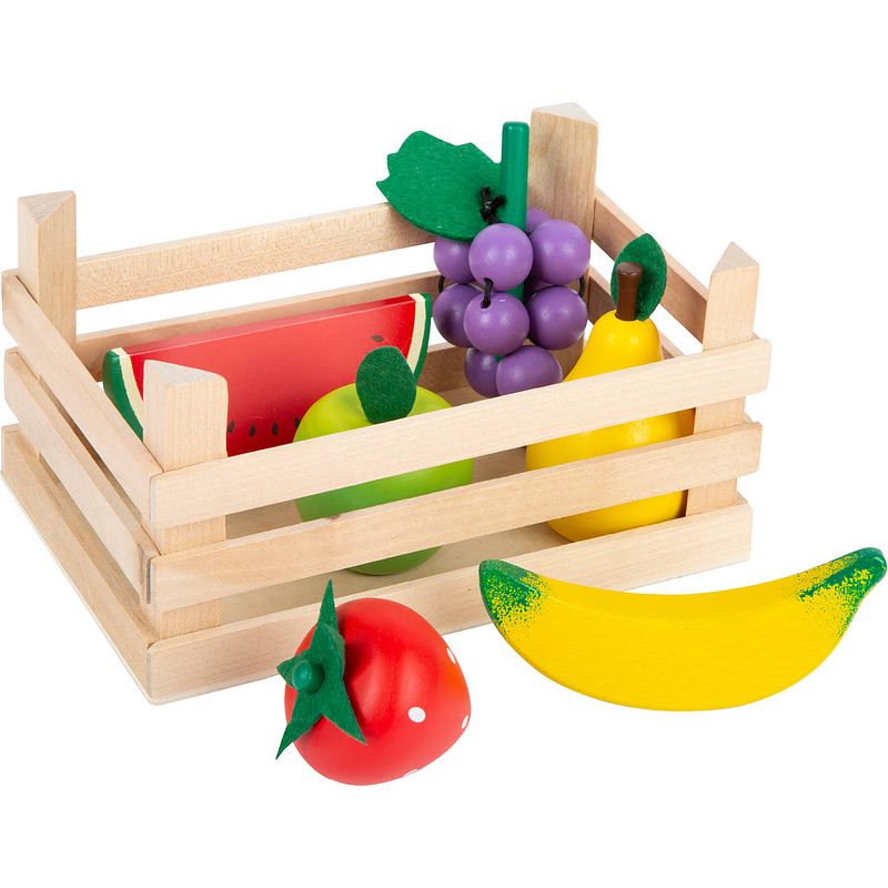 Foto van Small foot speelset fruit junior 18 x 12 cm hout/vilt naturel