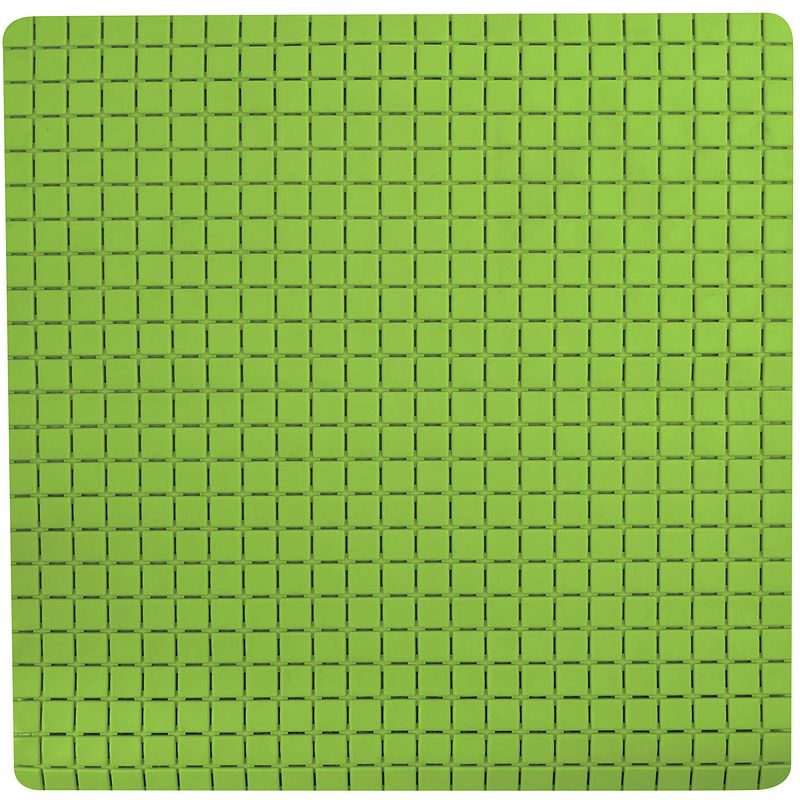 Foto van Msv douche/bad anti-slip mat badkamer - rubber - limegroen - 54 x 54 cm - badmatjes