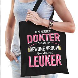 Foto van Gewone vrouw / dokter cadeau tas zwart voor dames - feest boodschappentassen