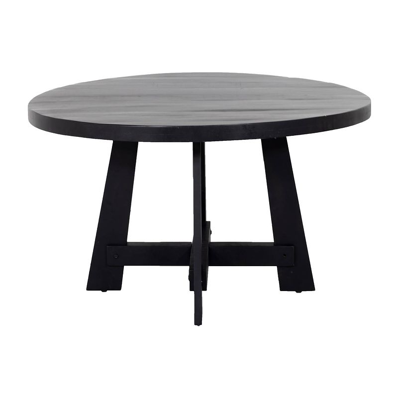 Foto van Giga meubel eettafel rond - zwart - ø130cm - eettafel yvette