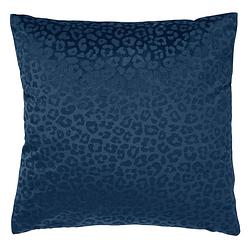 Foto van Dutch decor chessy - kussenhoes met dierenprint 45x45 cm insignia blue - blauw - blauw