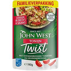 Foto van John west tonijn twist met ovengedroogde tomaten en kruidendressing msc familieverpakking 190g bij jumbo