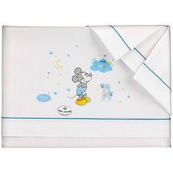Foto van Disney beddengoed mickey mouse 60 x 120 cm katoen wit/blauw