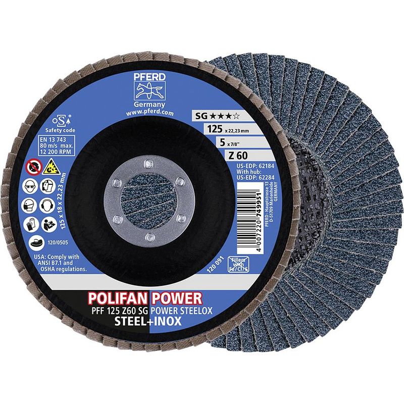 Foto van Pferd 67686125 polifan-lamellenschijf pff 125 z 60 sg power steelox diameter 125 mm n/a 10 stuk(s)