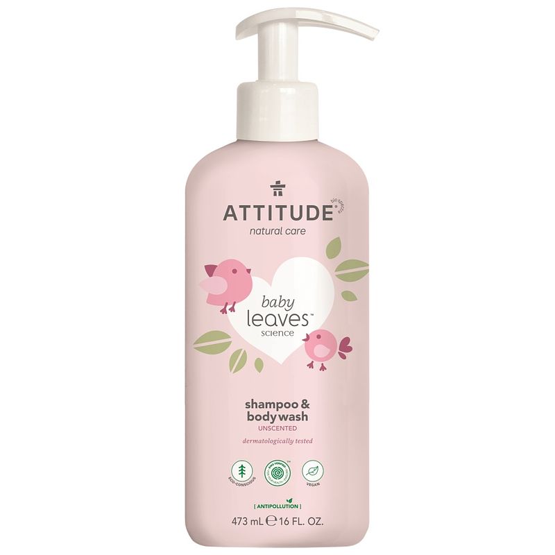 Foto van Attitude baby leaves 2-in-1 hair & body foaming wash