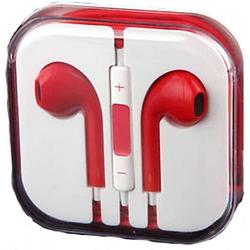 Foto van Headset voor apple iphone oordopjes 3.5mm audiojack oortjes rood
