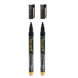 Foto van 2x stuks zwarte krijtstiften ronde punt 1-2 mm - krijtstiften