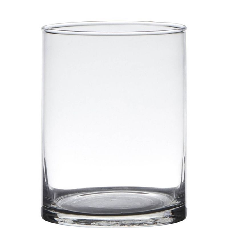 Foto van Transparante home-basics cylinder vorm vaas/vazen van glas 15 x 12 cm - vazen