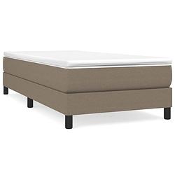 Foto van The living store boxspringframe taupe 193x90x25 cm - duurzame stof - ondersteunende poten - multiplex lattenbodem