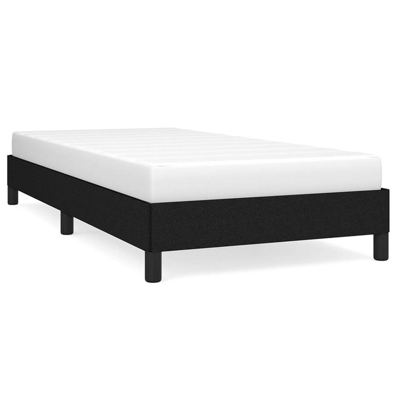 Foto van The living store bedframe - zwart - 203 x 83 x 25 cm - duurzaam materiaal - ondersteunende poten - multiplex