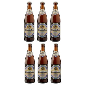 Foto van Weihenstephaner hefeweissbier alcoholvrij 0,5% fles 6 x 0, 5l bij jumbo