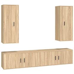 Foto van Titel- the living store tv-meubelset sonoma eiken - 2x 40x34.5x100 cm - 2x 100x34.5x40 cm