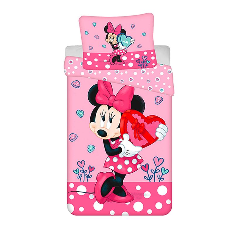 Foto van Disney minnie mouse dekbedovertrek heart - eenpersoons - 140 x 200 cm - katoen