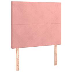 Foto van The living store hoofdbord - hoofdeind - 100 x 5 x 118/128 cm - roze - fluweel