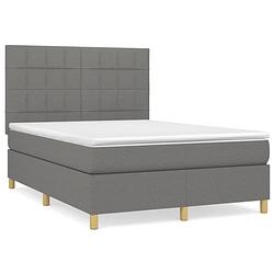 Foto van The living store boxspringbed donkergrijs 193x144x118/128 cm - pocketvering - middelharde ondersteuning