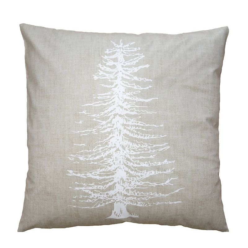 Foto van Haes deco - kerst kussenhoes 45x45 cm - beige - collectie: natural winter vibes - sierkussen, kussenhoes