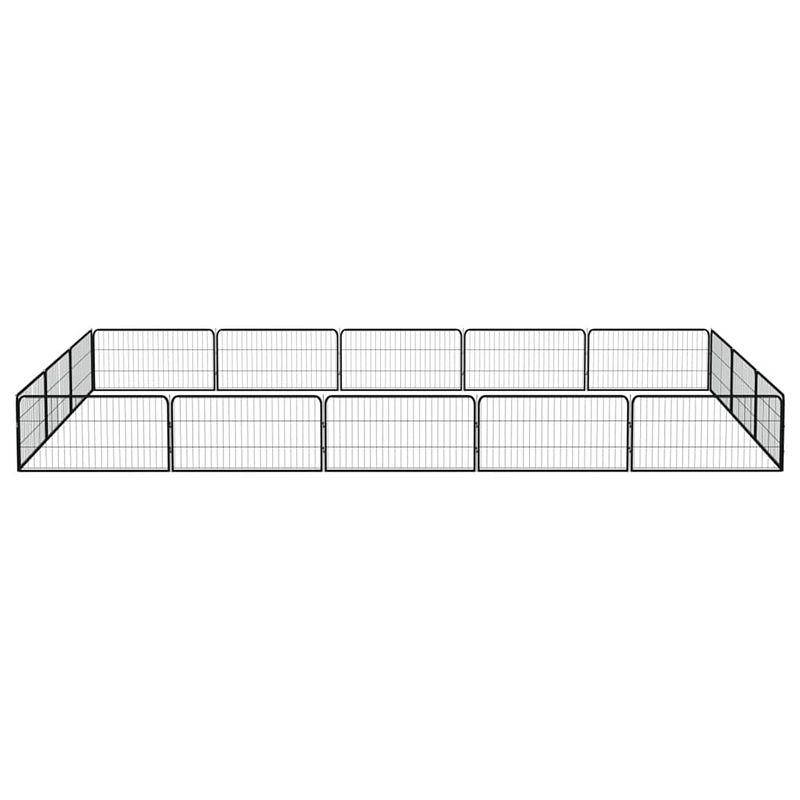 Foto van The living store hondenkennel - zwarte gepoedercoate stalen panelen - 500x300x50 cm - stevige en duurzame kennel