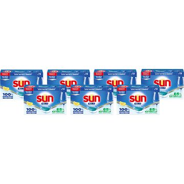 Foto van Sun allin 1 vaatwastabletten citroen 7 x 19 tabletten aanbieding bij jumbo | 30% korting