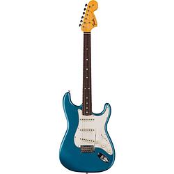 Foto van Fender custom shop time machine 's66 strat deluxe closet classic rw aged lake placid blue met deluxe koffer en coa