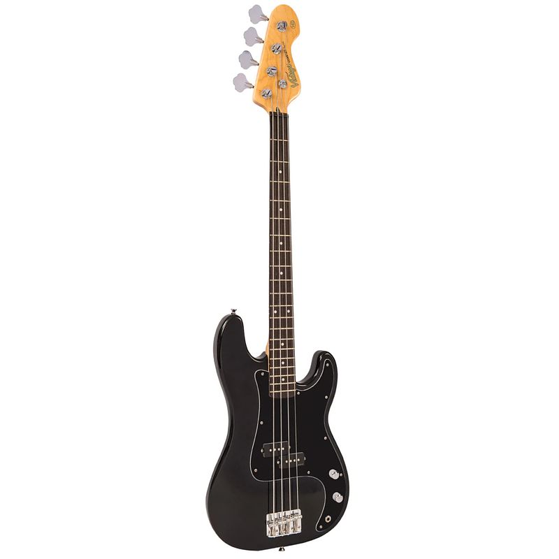 Foto van Vintage v40blk coaster series gloss black elektrische basgitaar