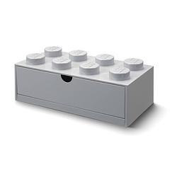 Foto van Set van 6 - bureaulade brick 8, grijs - lego