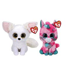 Foto van Ty - knuffel - beanie boo's - gumball unicorn & phoenix fox