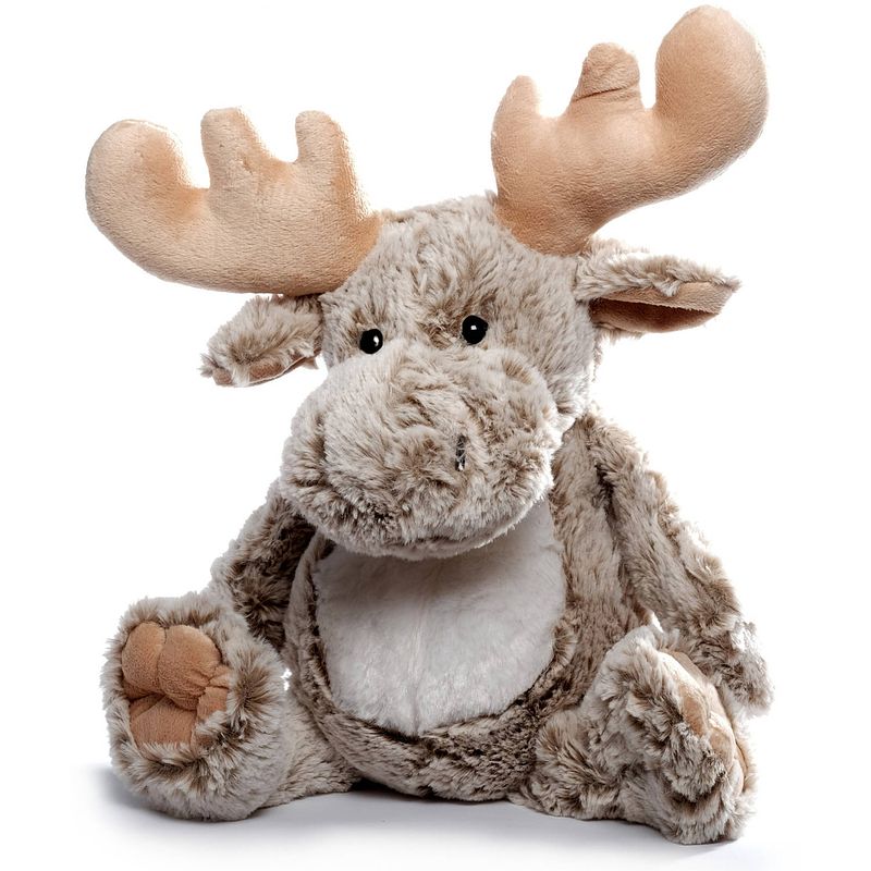 Foto van Inware pluche eland rendier knuffeldier - grijs - zittend - 26 cm - knuffeldier