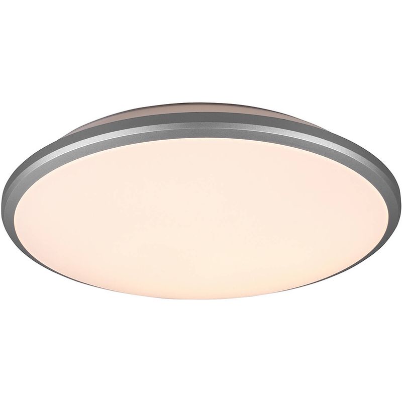 Foto van Led plafondlamp - trion lombis - 20.5w - warm wit 3000k - dimbaar - rond - mat titaan - kunststof