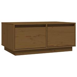 Foto van The living store salontafel 80x50x35 cm massief grenenhout honingbruin - tafel