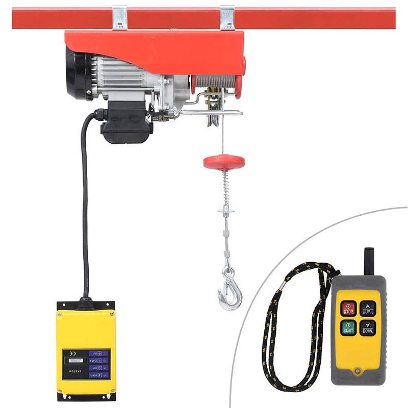 Foto van Vidaxl lier elektrisch draadloos afstandsbediening 1000 w 300/600 kg