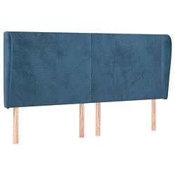 Foto van The living store - hoofdbord - donkerblauw - 203x23x118/128cm - fluweel