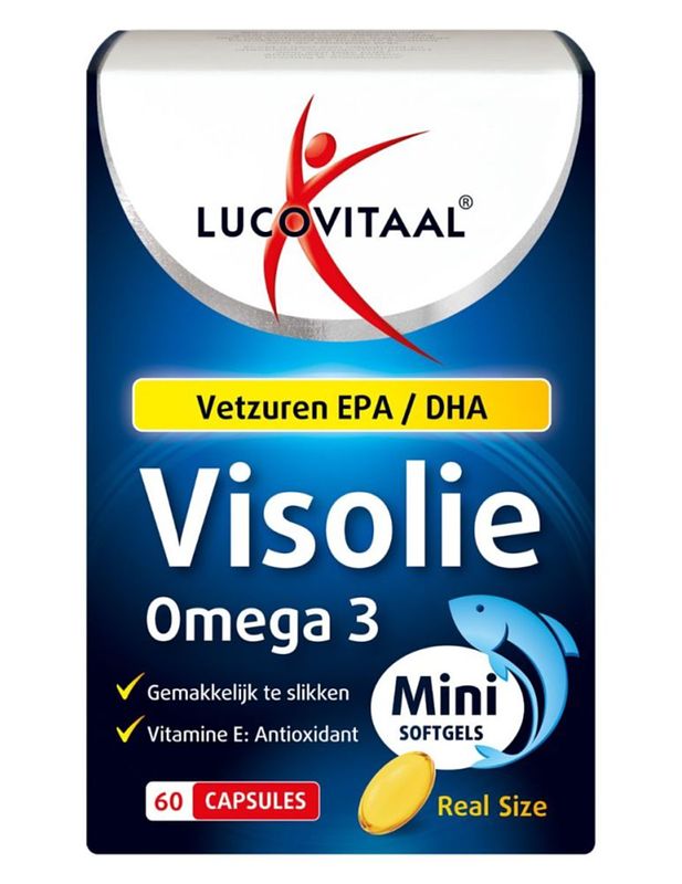 Foto van Lucovitaal visolie omega 3 mini softgels