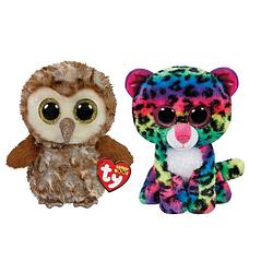 Foto van Ty - knuffel - beanie boo's - percy owl & dotty leopard