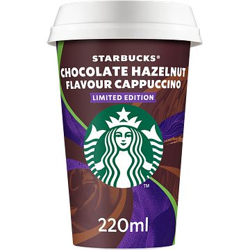 Foto van Starbucks chocolate hazelnut flavour cappuccino chilled coffee limited edition 220ml bij jumbo