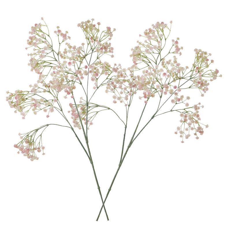 Foto van 2x stuks kunstbloemen gipskruid/gypsophila takken roze 95 cm - kunstbloemen