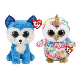 Foto van Ty - knuffel - beanie buddy - prince husky & enchanted owl