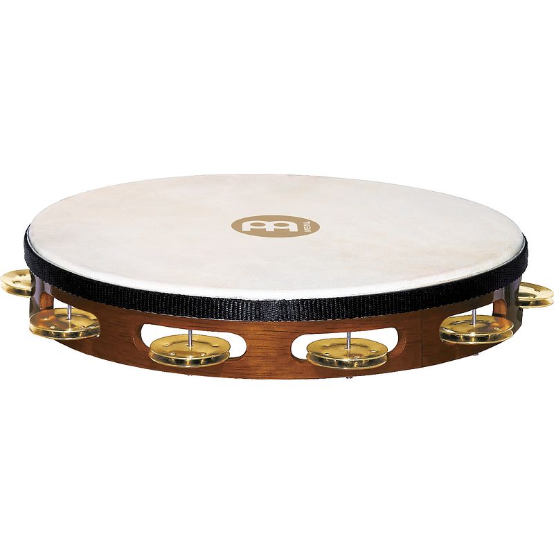 Foto van Meinl tah1b-ab traditional goat-skin wood tambourine, brass