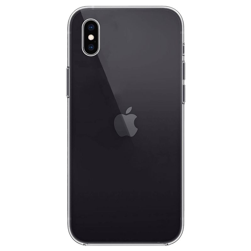 Foto van Basey hoes voor iphone x hoesje siliconen back cover case - hoes voor iphone x hoes silicone case hoesje - transparant