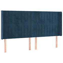 Foto van Vidaxl hoofdbord met randen 203x16x118/128 cm fluweel donkerblauw