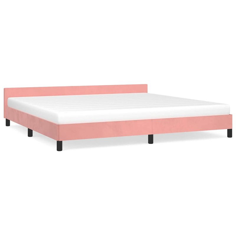 Foto van Vidaxl bedframe met hoofdeinde fluweel roze 200x200 cm