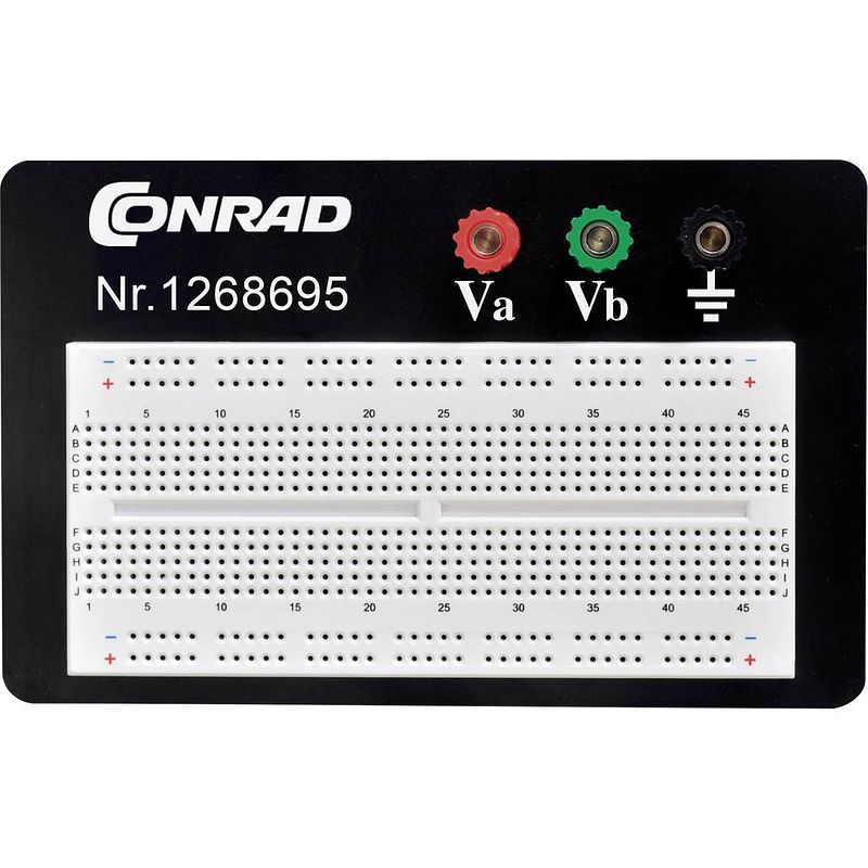 Foto van Tru components 0165-40-1-3301b breadboard totaal aantal polen 610 (l x b x h) 114.3 x 186.2 x 8.4 mm 1 stuk(s)