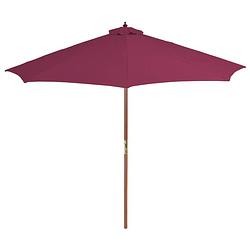 Foto van The living store parasol - houten - 300x250 cm - bordeauxrood - uv-beschermend