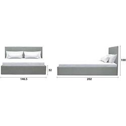 Foto van Martin tweepersoons boxspring - lichtgrijs - 202 x 146.5 x 100/32 cm