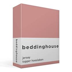 Foto van Beddinghouse jersey topper hoeslaken - 100% gebreide jersey katoen - lits-jumeaux (180x200/220 cm) - pink