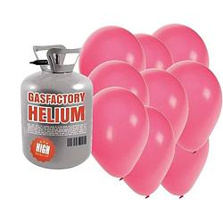 Foto van Helium tank met 50 roze ballonnen - heliumtank